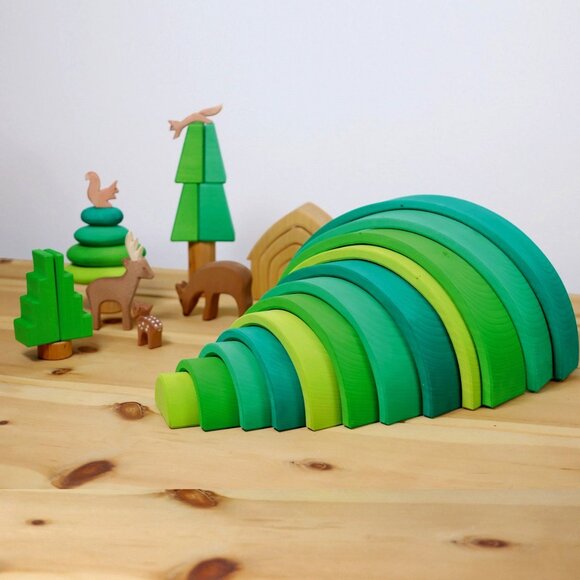 NWT Grimm's Wooden Toys Large Forest Rainbow - Picture 1 of 4